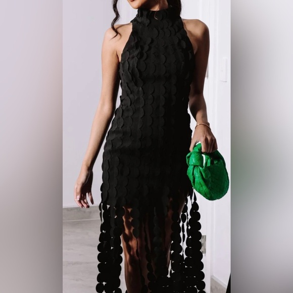 Tiffany Elegant Tassel Laser Cut Evening Mini Dress - Picture 6 of 15